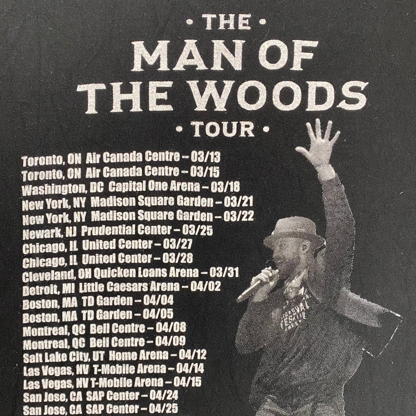2018 Justin Timberlake "Man of the Woods" tour t-shirt