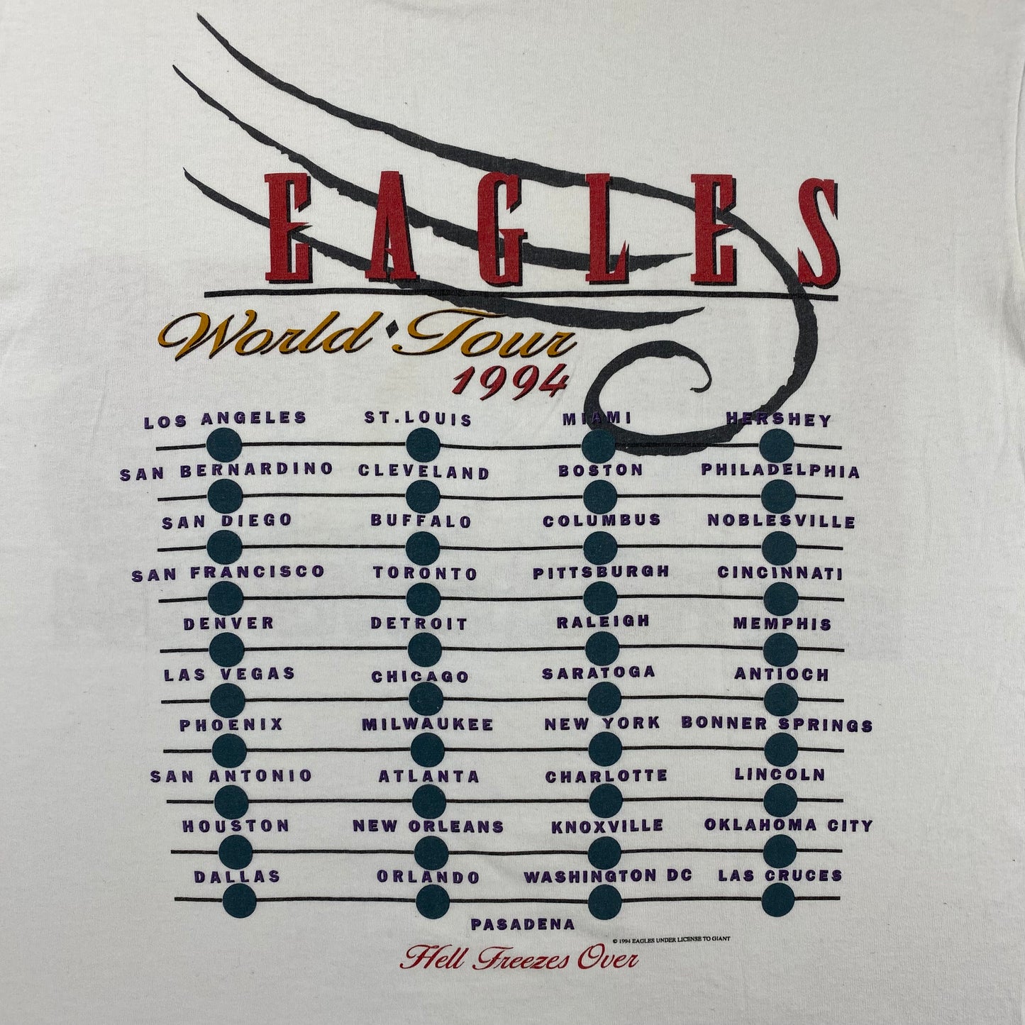 1994 Eagles "Hell Freezes Over" Tour t-shirt