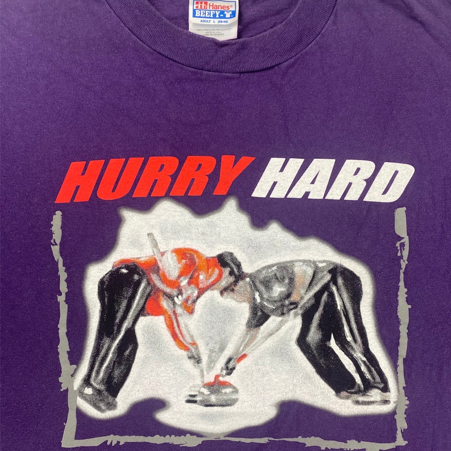 90s Curling "Hurry Hard" single stitch t-shirt