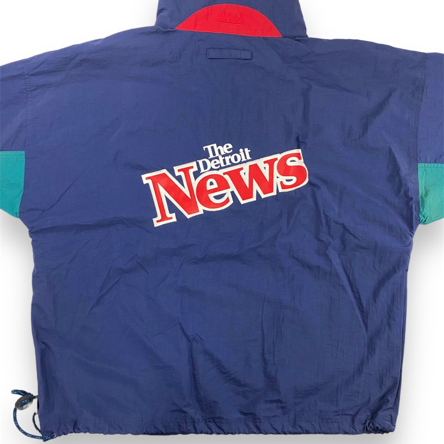 90s Detroit News pullover windbreaker jacket
