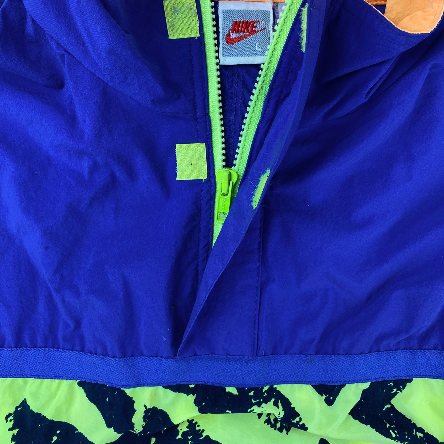80s Nike patterned pull over windbreaker jacket