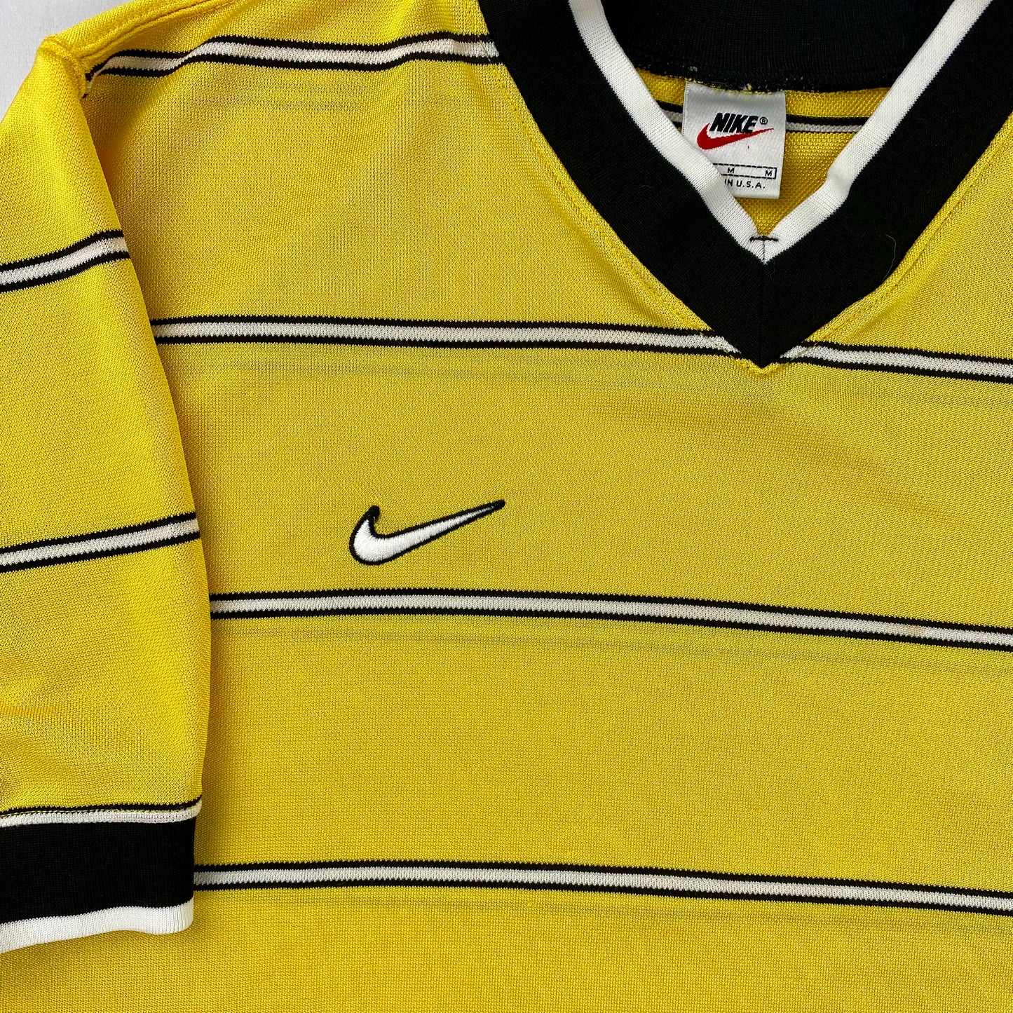 90s Nike soccer jersey striped v-neck t-shirt