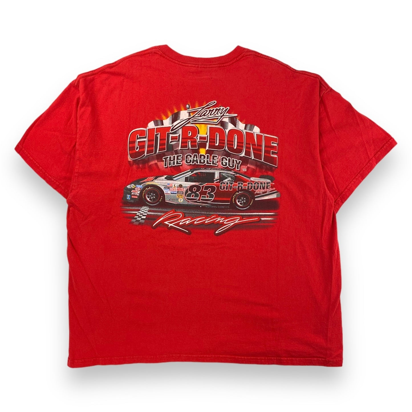 Y2K Larry the Cable Guy "Git-R-Done" Racing t-shirt