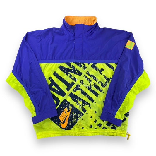 80s Nike patterned pull over windbreaker jacket